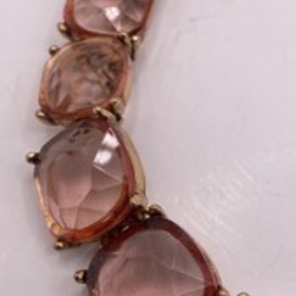 NWOT zara gold and pink crystal resin jeweled oversized statement necklace - Picture 2 of 9